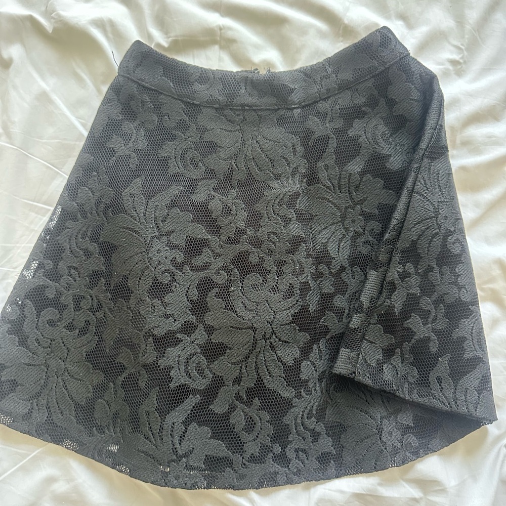 Forever 21 Charcoal Lace A-Line Skirt